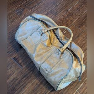 Tan Vinyl Vintage 1980 Duffle Bag will Talon Zippers
